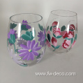 Personalized Hand Painted Stemless Wine Glass Tumbler